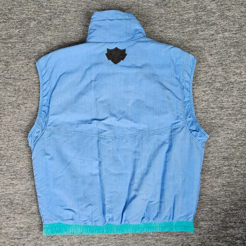 Vintage NILS Skiwear Mens M Vest Aspen Ski Full Zip Blue Entrant Fabric USA Made
